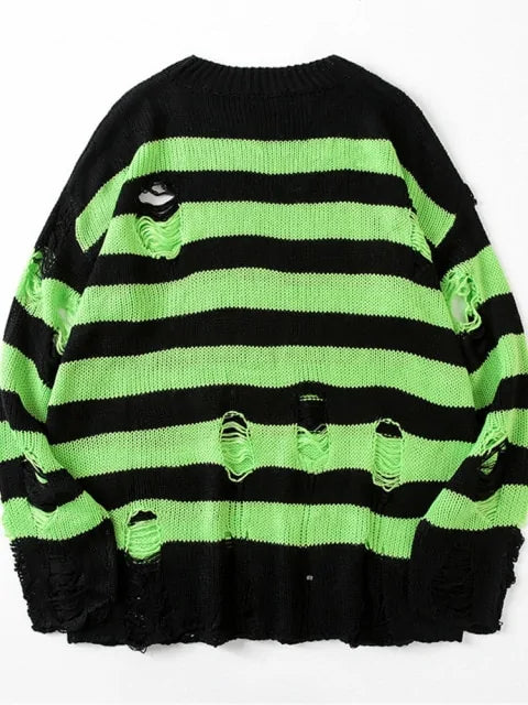 Punk Unisex Striped Sweater