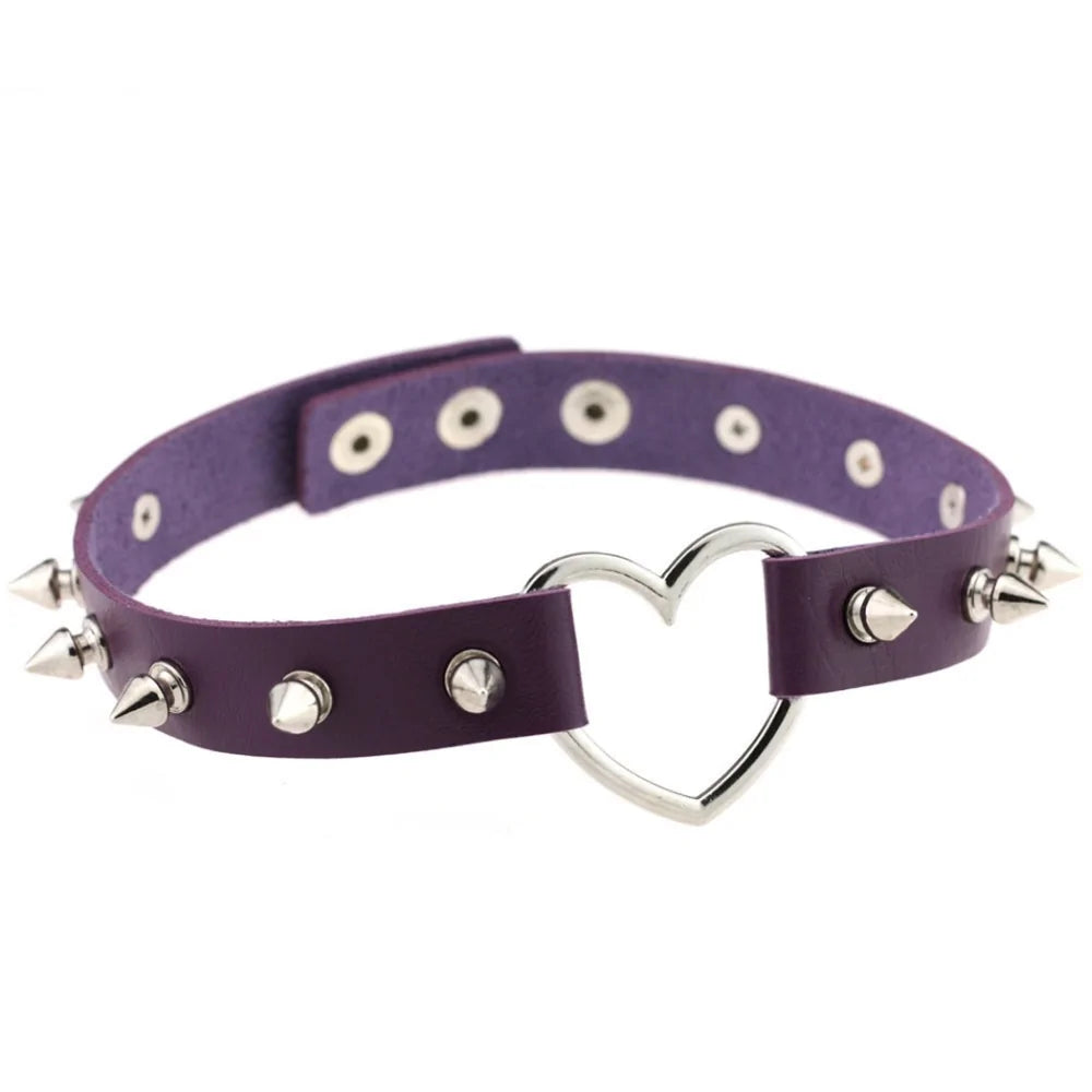 Cool Punk Goth Rivet Choker Necklace