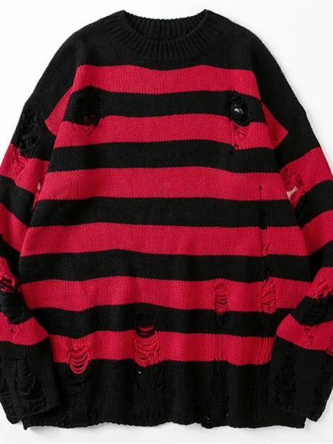 Punk Unisex Striped Sweater