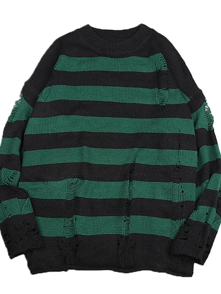 Punk Unisex Striped Sweater