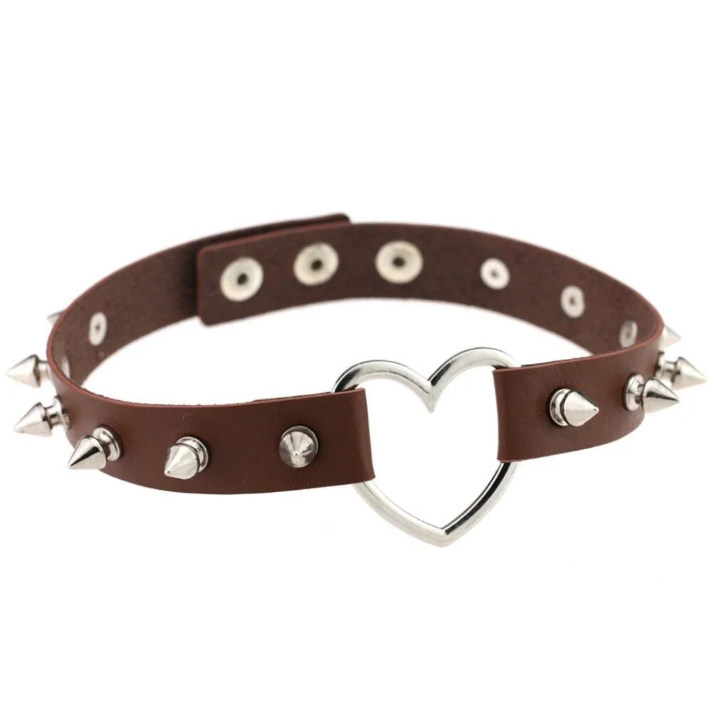 Cool Punk Goth Rivet Choker Necklace