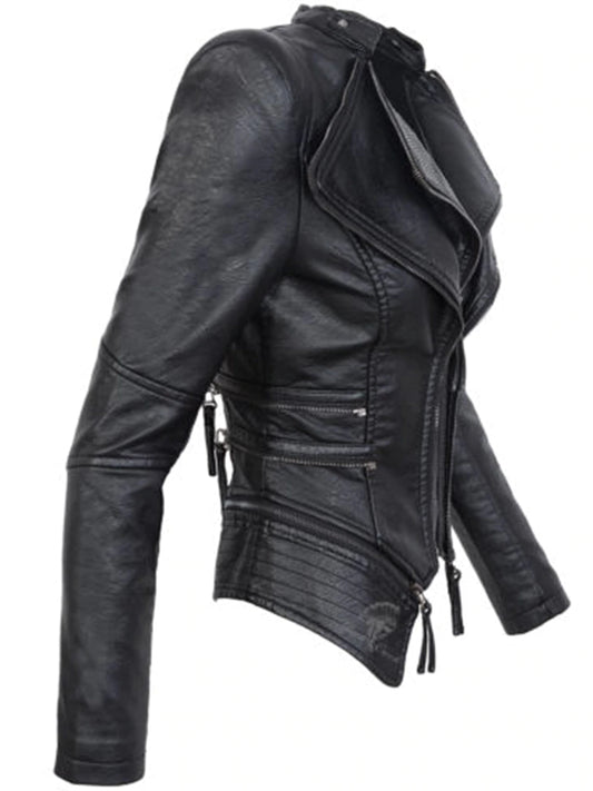 Gothic Black Faux Leather Jacket