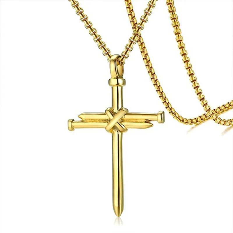 Metal Punk Cross Pendant Necklace